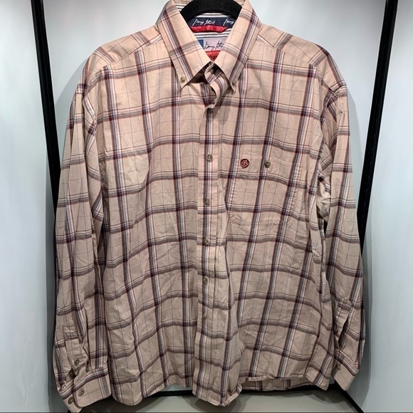 Wrangler Other - Wrangler George Strait Button Down Shirt Size Large Tan Plaid Men